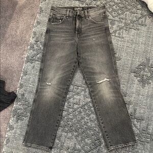 Lucky Brand Gray Straight Jeans with Modern Distressing